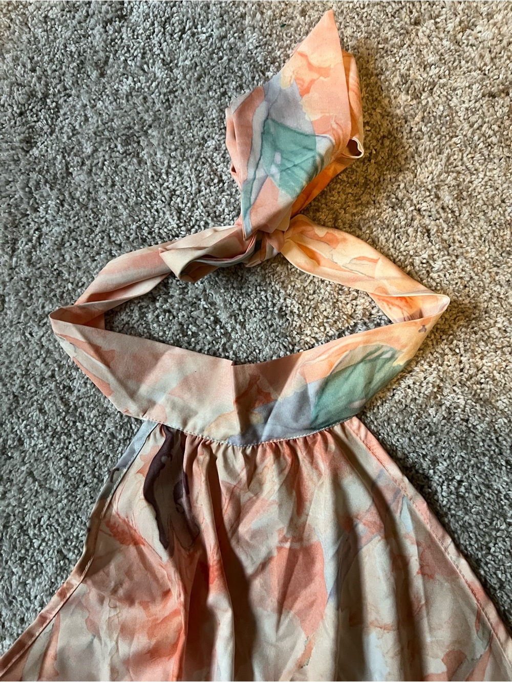 Sleeveless Halter Floral Maxi Dress in Peach - Picture 8 of 12